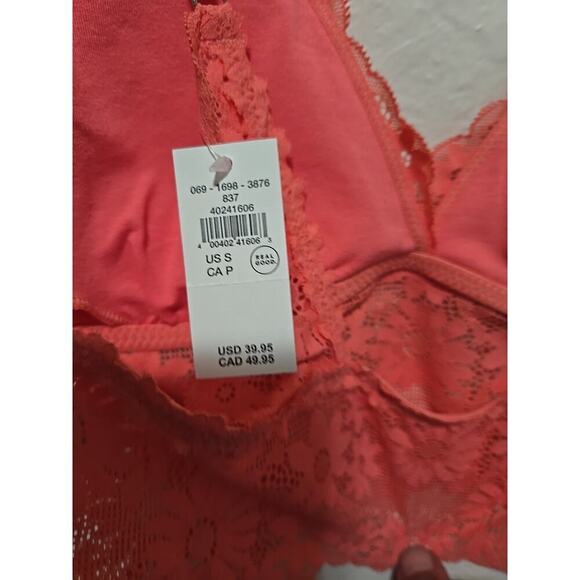 Bralette Lace Aerie Real Good Pink Black Long Line Bralette Size Small Set Of 2 - Picture 6 of 13